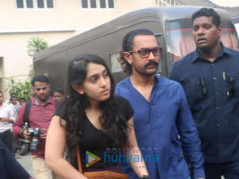 Aamir Khan snapped with his daughter Ira in Mumbai