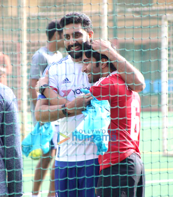 Abhishek Bachchan and others snapped during a football match Abhishek Bachchan and others snapped during a football match
