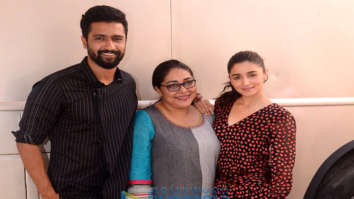 Alia Bhatt, Vicky Kaushal and Meghna Gulzar snapped promoting their film Raazi