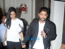 Allu Arjun snapped with his wife spotted at Bastian in Bandra