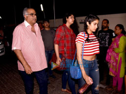 Boney Kapoor, Janhvi Kapoor, Huma Qureshi and Kartik Aaryan snapped at PVR Juhu