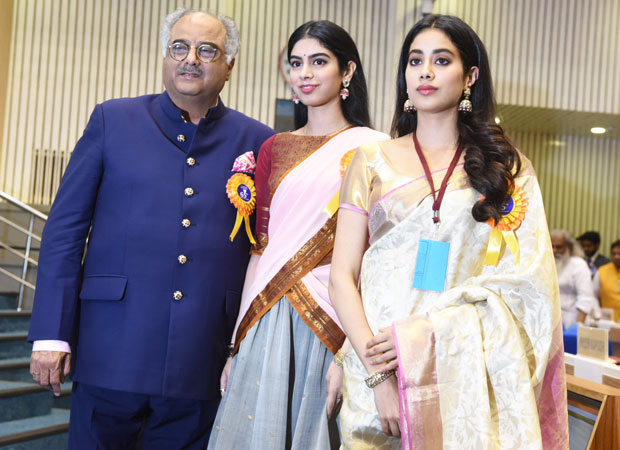 Boney Kapoor, Janhvi Kapoor and Khushi Kapoor receive Best Actress Award for Mom on behalf of late Sridevi