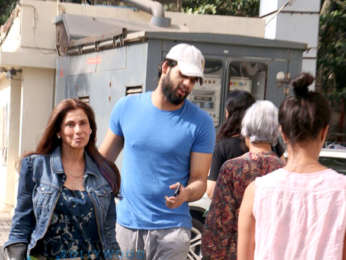 Dimple Kapadia snapped with Karan Kapadia at Juhu PVR