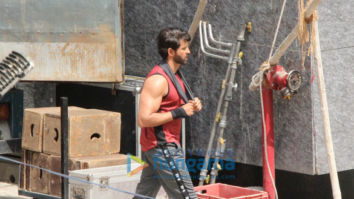 Hrithik Roshan snapped on location of a shoot in Bandra