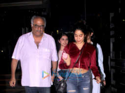 Jahnvi Kapoor and Khushi Kapoor spotted with Boney Kapoor at Yuatcha , Mumbai