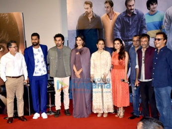 Ranbir Kapoor, Sonam Kapoor, Rajkumar Hirani, Vidhu Vinod Chopra snapped at the trailer launch of Sanju