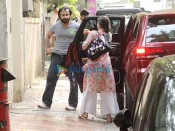 Saif Ali Khan and Sara Ali Khan snapped at Abhishek Kapoor's office in Khar