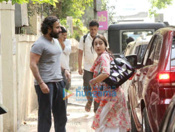 Saif Ali Khan and Sara Ali Khan snapped at Abhishek Kapoor's office in Khar