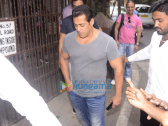 Salman Khan snapped outside a recording studio in Bandra