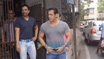 Salman Khan snapped outside a recording studio in Bandra