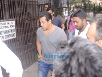 Salman Khan snapped outside a recording studio in Bandra