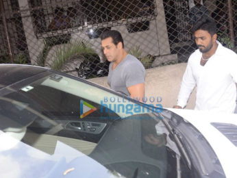 Salman Khan snapped outside a recording studio in Bandra