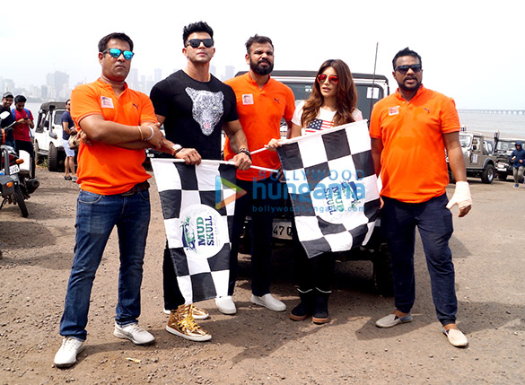 shama sikandar and sahil khan flag off the mud skull 4x4 off road rally in mumbai 2