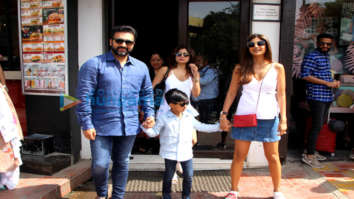 Shilpa Shetty snapped with her family at Bastian