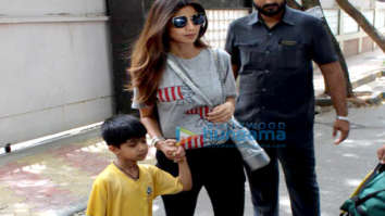 Shilpa Shetty spotted with her son at his school in Juhu