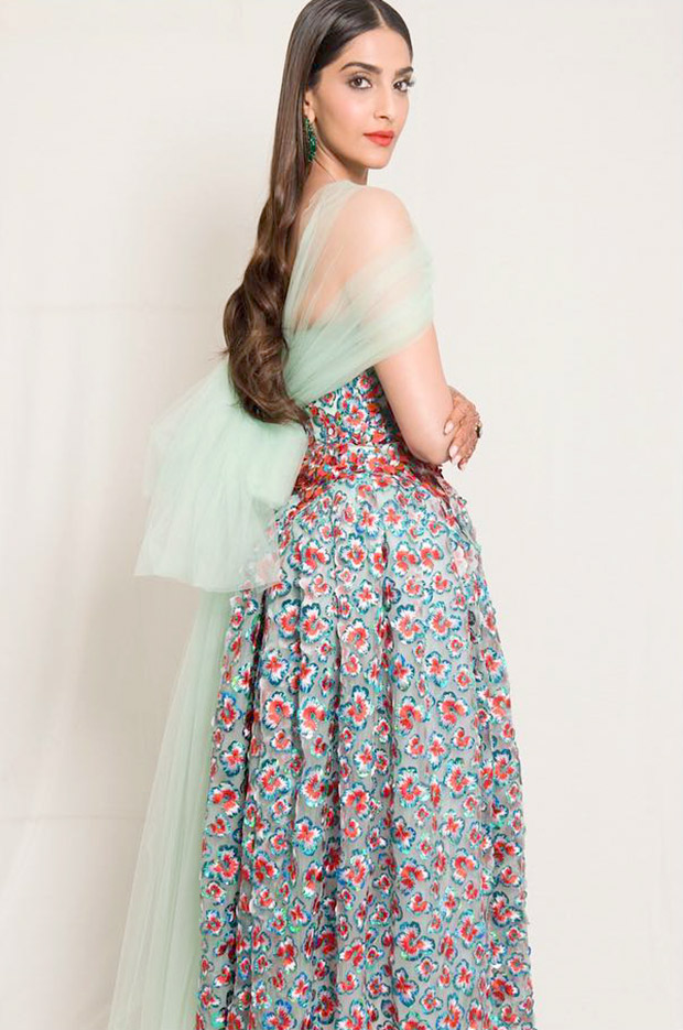Sonam Kapoor in Delpozo for a charity dinner at Cannes