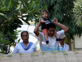 Taimur Ali Khan, Twinkle Khanna and Karan Singh Grover spotted at Bandra
