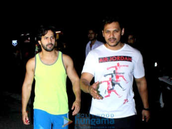 Varun Dhawan and Prashant Sawant snapped at Body Sculptor gym