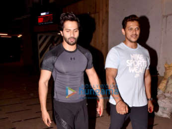 Varun Dhawan and Prashant Sawant snapped at Body Sculptor gym