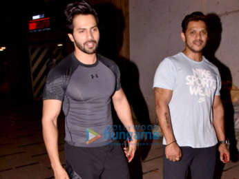 Varun Dhawan and Prashant Sawant snapped at Body Sculptor gym