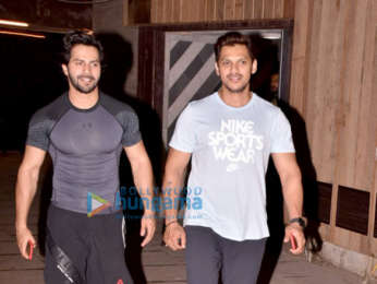 Varun Dhawan and Prashant Sawant snapped at Body Sculptor gym