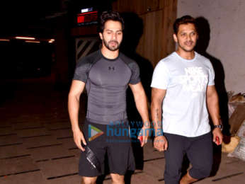 Varun Dhawan and Prashant Sawant snapped at Body Sculptor gym