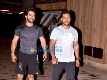 Varun Dhawan and Prashant Sawant snapped at Body Sculptor gym