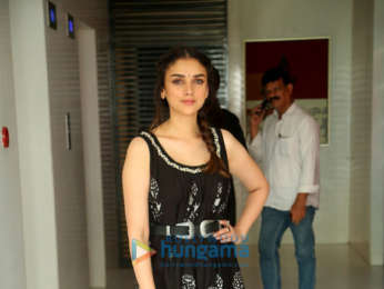 Aditi Rao Hydari snapped at media interactions for her South Indian film 'Sammohanam'