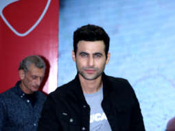 Freddy Daruwala snapped at the Ducati showroom launching a new bike