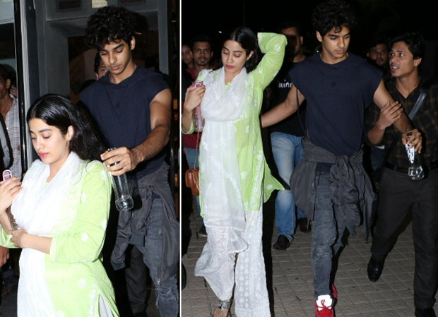 Ishaan Khatter protects Janhvi Kapoor from a fan who held his arm to take a selfie 