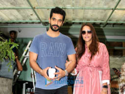 Neha Dhupia and husband Angad Bedi snapped at Kitchen Garden in Bandra