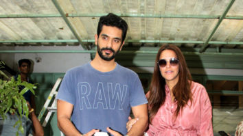 Neha Dhupia and husband Angad Bedi snapped at Kitchen Garden in Bandra