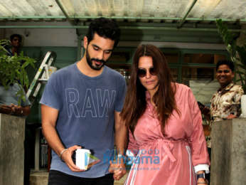 Neha Dhupia and husband Angad Bedi snapped at Kitchen Garden in Bandra