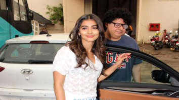 Pooja Hegde snapped with Sajid Khan at Mehboob Studio in Bandra