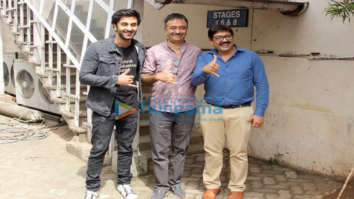 Ranbir Kapoor, Rajkumar Hirani and Vidhu Vinod Chopra snapped during media interviews at Mehboob Studio for Sanju