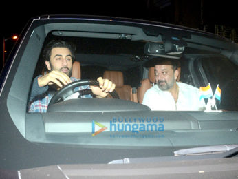 Ranbir Kapoor, Sanjay Dutt and Alia Bhatt spotted at Rishi Kapoor's home