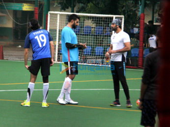 Ranbir Kapoor and Abhishek Bachchan snapped at a football match
