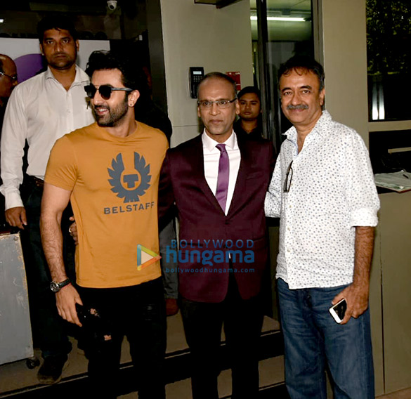 ranbir kapoor and rajkumar hirani snapped promoting sanju at the etc office 1