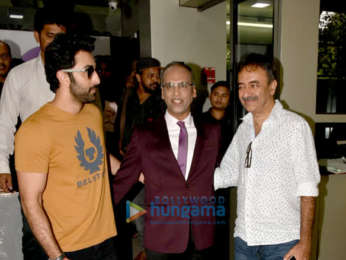 Ranbir Kapoor and Rajkumar Hirani snapped promoting Sanju at the ETC office