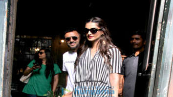 Sonam Kapoor Ahuja and Anand Ahuja spotted at Pali Village Cafe in Bandra