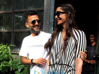 Sonam Kapoor and Anand Ahuja spotted at Pali Village Cafe in Bandra
