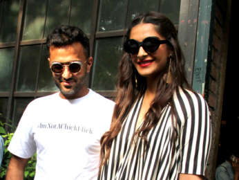 Sonam Kapoor and Anand Ahuja spotted at Pali Village Cafe in Bandra