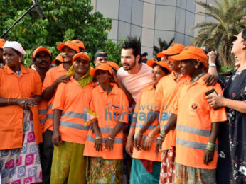 Varun Dhawan participates in the beach clean-up drive in Juhu