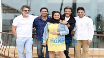 Anil Kapoor, Rakeysh Omprakash Mehra and Bhushan Kumar snapped promoting Fanney Khan at Sun N Sand Hotel in Juhu