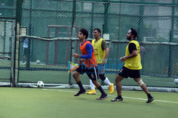 Ishaan Khatter, Mahendra Singh Dhoni and others snapped during a soccer match