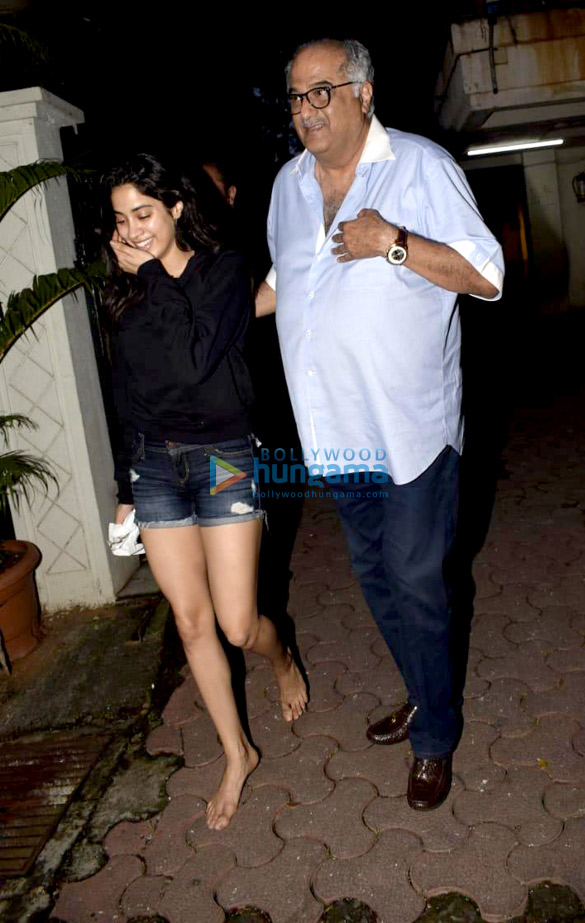 Janhvi Kapoor and Boney Kapoor spotted at Arjun Kapoor’s house