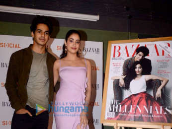 Janhvi Kapoor and Ishaan Khatter snapped at the cover launch of Harper's Bazaar