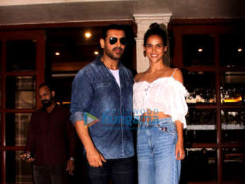 John Abraham, Aisha Sharma and Milap Zaveri snapped at the Radio City office in Bandra