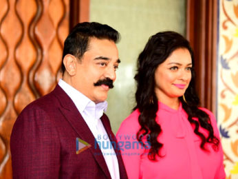 Kamal Haasan and Pooja Kumar snapped doing media interviews for Vishwaroop 2