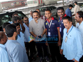 Kamal Haasan, Janhvi Kapoor and Ishaan Khatter snapped at the airport